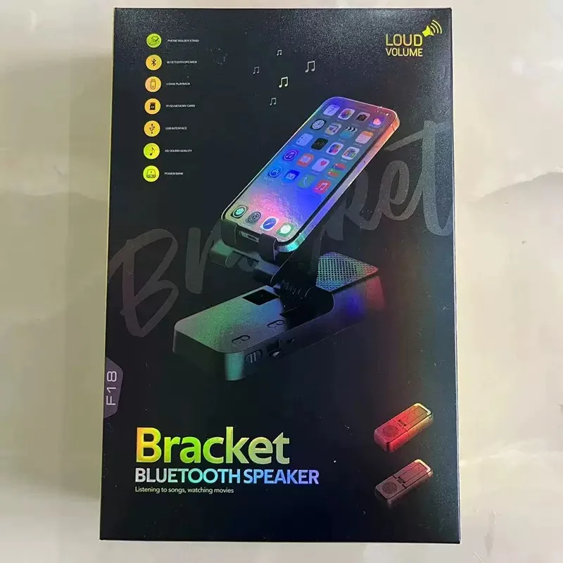 Foldable F18 2 in 1 Bluetooth Speaker and Phone Holder - Portable