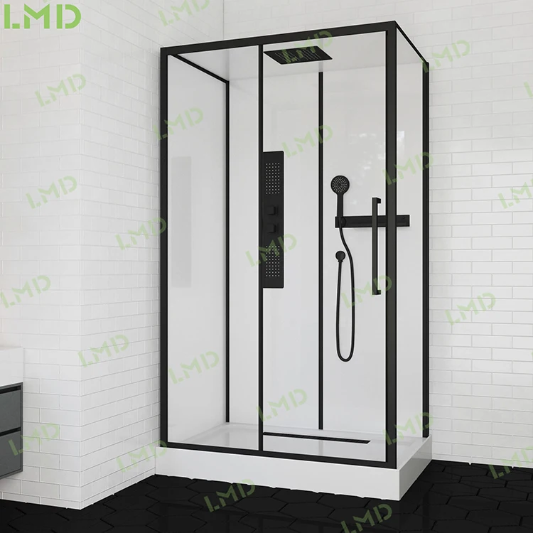 Rectangular Sliding Corner Shower Cubicle Entry Enclosed Portable Free ...