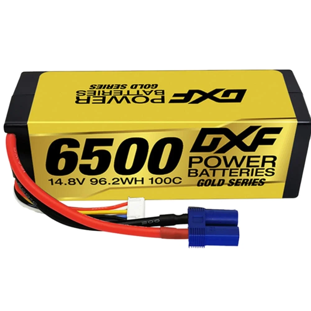 DXF 4s Lipo 14.8V 6500mAh 100C LIPO Battery Hardcase With EC5 For RC 1/8 Buggy Truggy Car, Fits Emaxx, Bandit, Rustler & More!_voghion.com