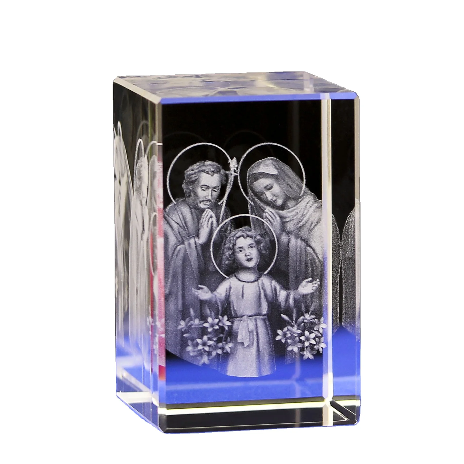 Customized Multi-pattern Cross Statue of Jesus 3D Crystal Laser Engraving for Religious Gifts