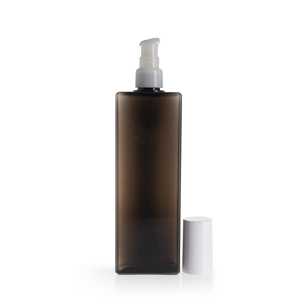 220ml 250ml Luxury square Plastic Bottle with Press Pump Bottle for Cosmetic Use Packaging Shampoo Shower Gel Bottle