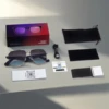 Silver framed purple lens