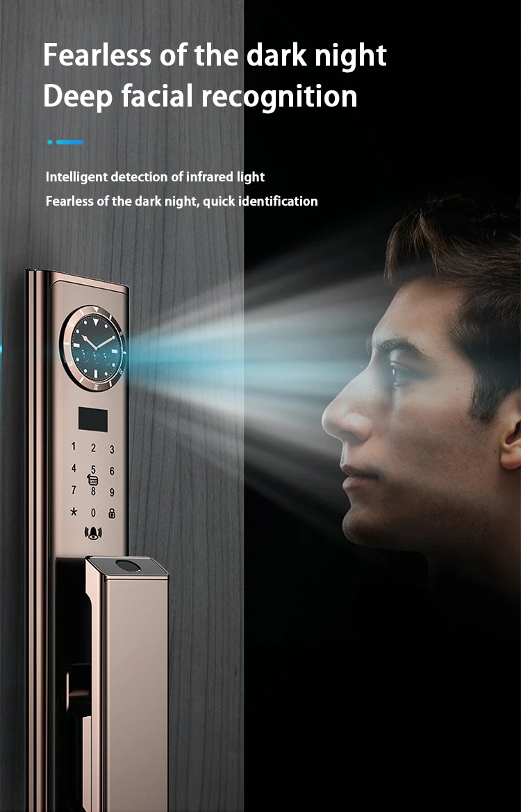 Fashionable and affordable price facial recognition smart door lock