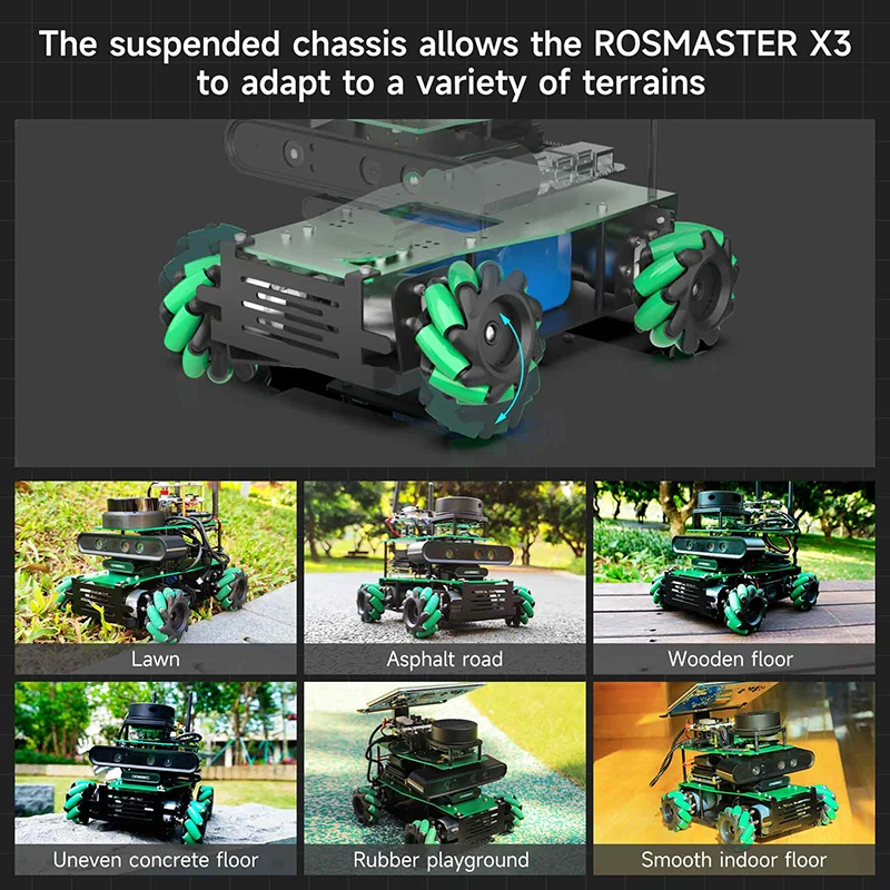 ROSMASTAER X3 ROS2  Educational Robot for Jetson NANO 4GB SUB  Compatible with ORIN NANO SUPER ORIN NX SUPER  Raspberry Pi 5