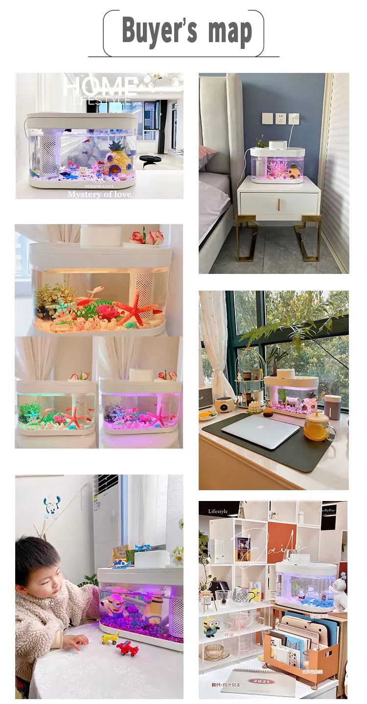 Fish Tank Fish Farming Tank Aquarium Smart Amphibious Eco Desktop