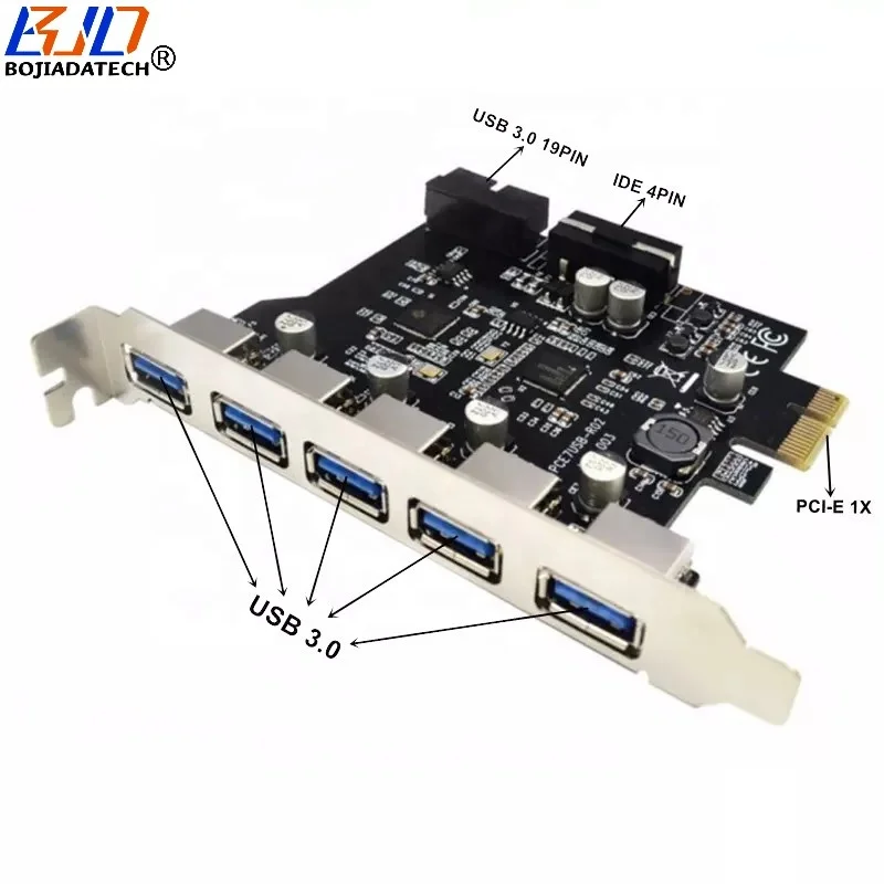 indre Når som helst performer Wholesale 5 USB 3.0 Connector to PCI Express 1X PCI-E X1 Expansion Riser  Card For Desktop Motherboard From m.alibaba.com