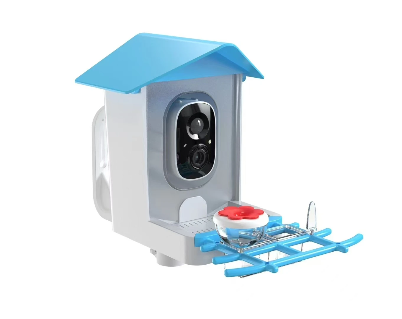 1080P Intelligent Bird Watching Feeding Camera Wide-Angle Solar Powered Battery PTZ Features Remote Viewing APP SD Card Storage