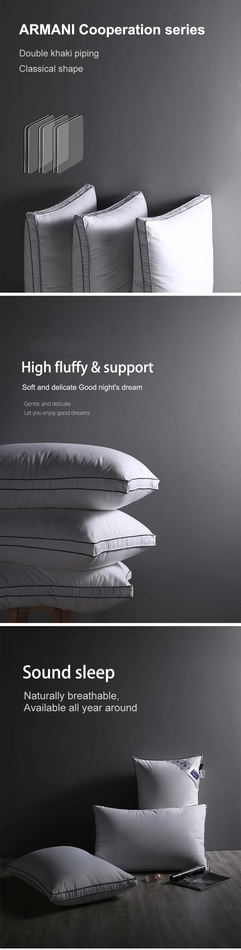 Memory Hotel Hilton Pillow 1000g With Bag Double Line Quilted,Nap