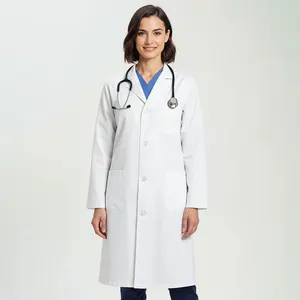 Wholesale Custom Medical White Coat Doctor Nurse Chemistry Pharmacist Long Sleeve Lab Coat Hospital Uniforms