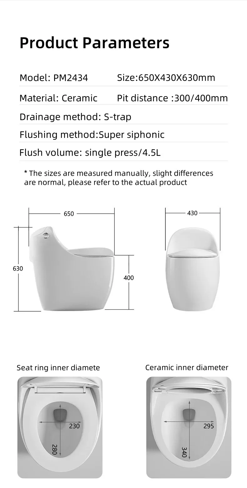 product egg shaped one piece toilet floor mounted small household water saving water closet for home or hotel use made of pp and uf-66