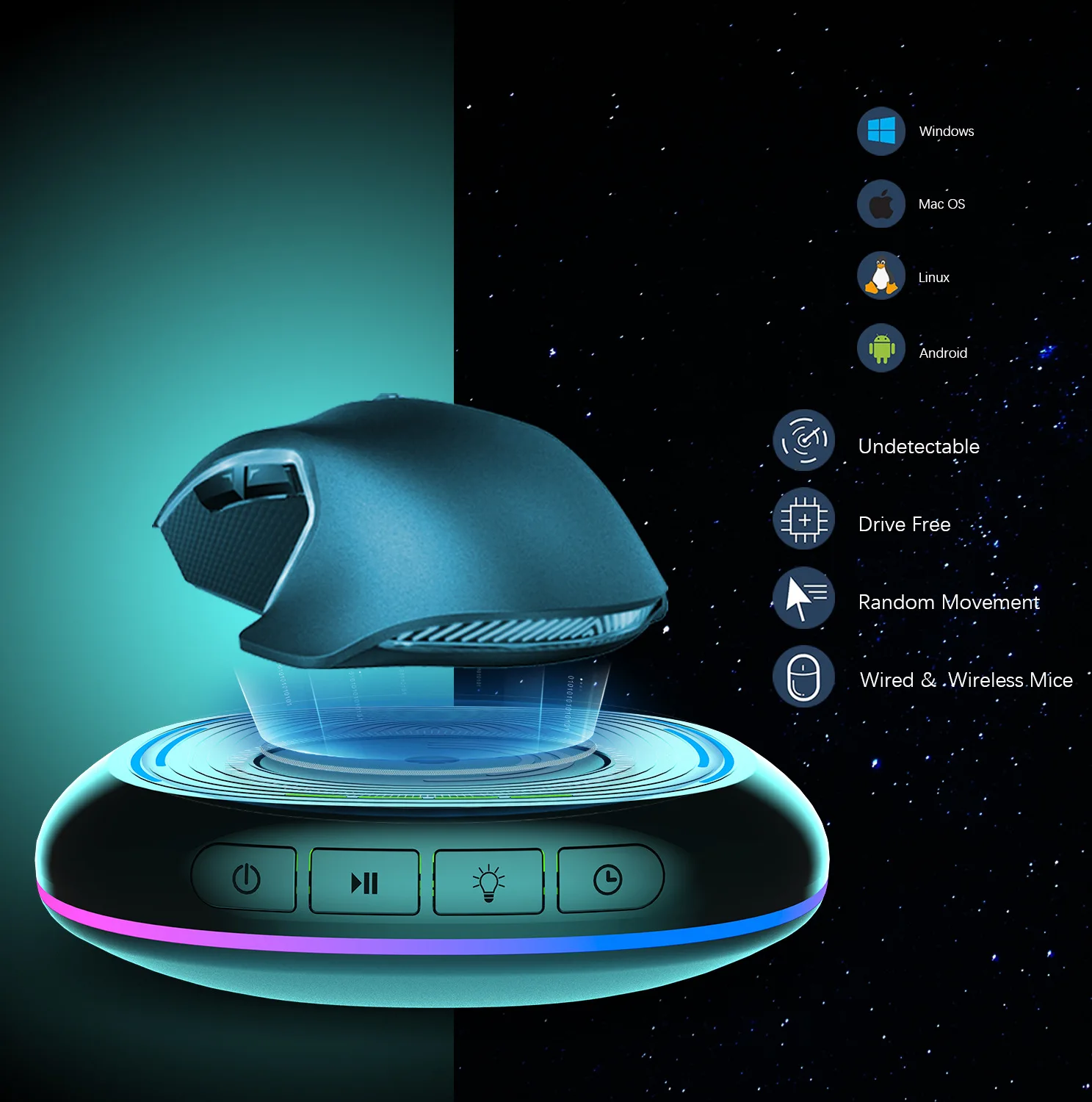 Mouse USB di Tipo C, Oscillante e Non Rilevabile, per Mouse USB di Tipo C, Oscillante e Non Rilevabile, per