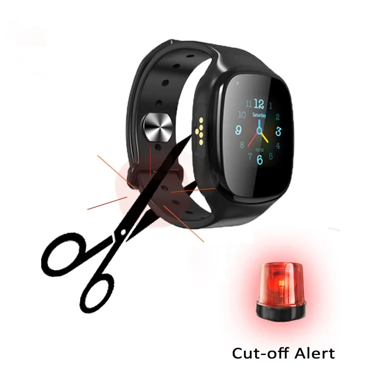 4G House Arrest Bracelet with Portable Charger Prison Tracker Tamper Proof GPS Watch for Parolee Offender Prisoner