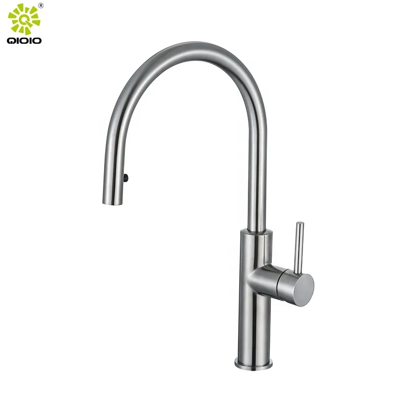 304 stainless steel hot and cold mixed easy kitchen taps hidden pull out faucet flexible kitchen fau