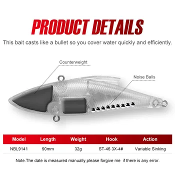 For Nobie Artificial Hard Bait Stainless Steel Vibration Bionic Bait Fishing Supplies – Hard Lure – view 3