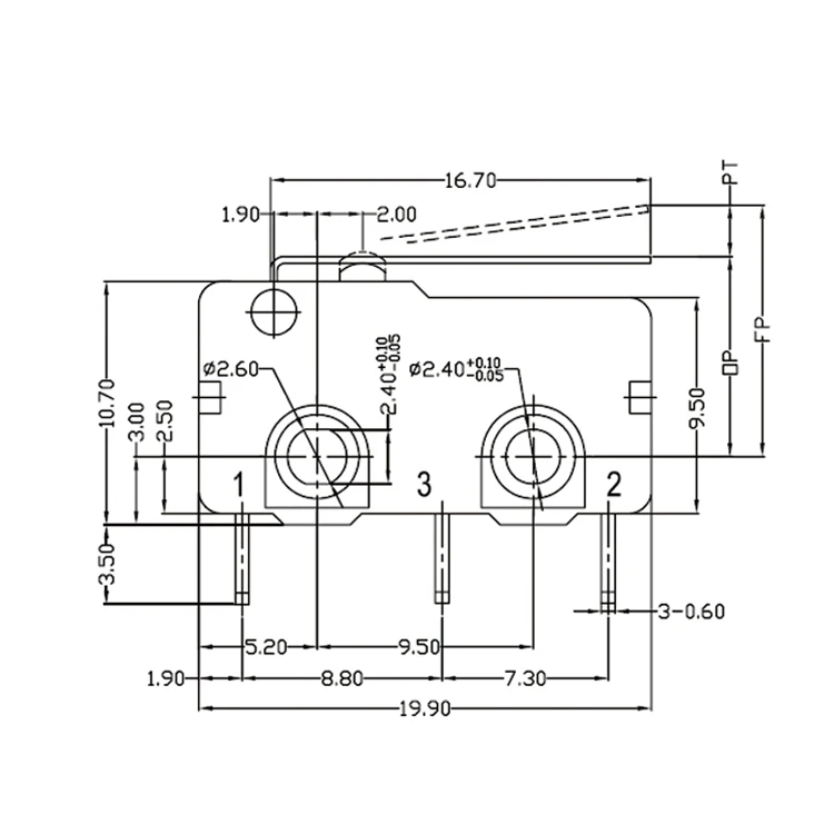 High Quality Simulated Roller Lever T85 5e4 5a 250vac Micro Switch