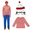 9007 Adult Men's Hat with Pom-Pom Glasses Top