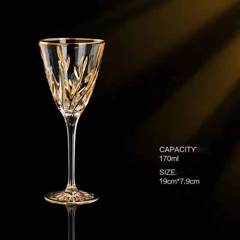 European Style Hot Selling High Quality Luxury Crystal Gold Whisky Glass And Wine Champagne