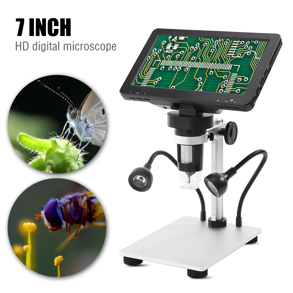 Microscopio Digitale Industriale Con Schermo 7 Pollici | Lente 12 MP Per Saldatura E Controllo