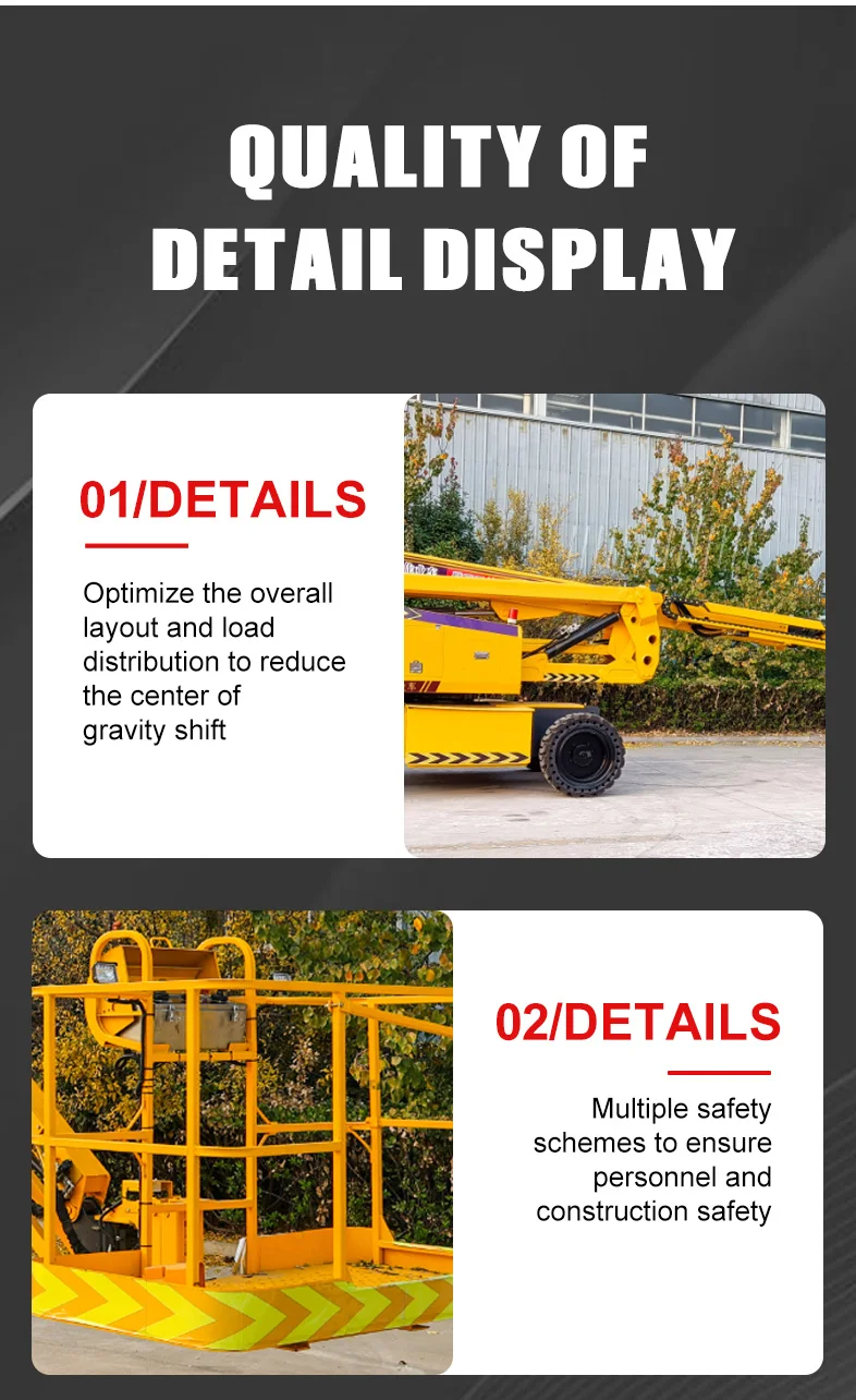 High Quality 16 Meters Gasoline Engine Aerial Work Platform Hanging Self-Walking Cherry Picker Made in China
