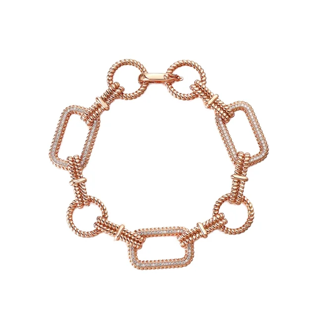 Fashional Simple Design Link Bracelet in Rose Gold Plated Jewelry