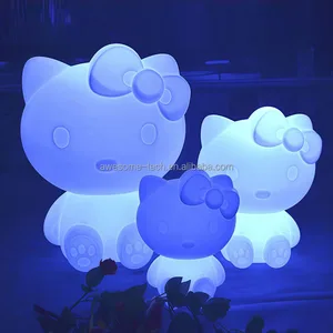 Creative Colorful Glowing Hello Kitty Table Lamp Decoration Warm Night Light