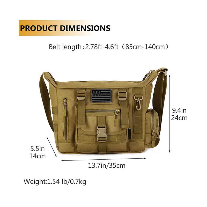 Multifunctional Tactical Shoulder Crossbody Bag for Outdoor Tactical Assault Gear Sling Pack Hunting Messenger Bag