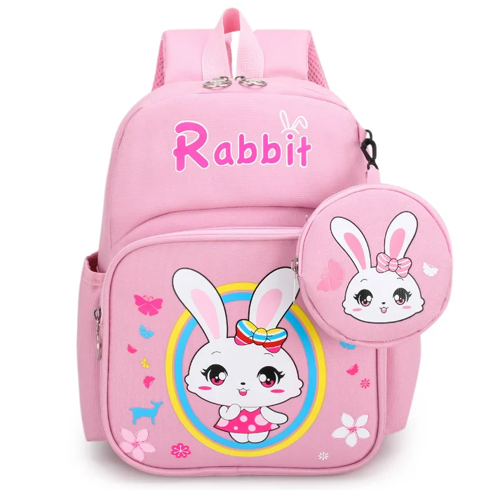 2021 Kids bunny school backpack children coin purse bag