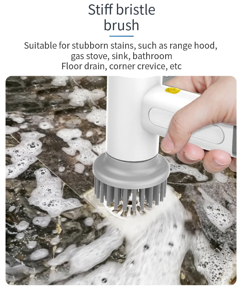 Electric Cleaning Brush Bathroom Scrub Kitchen Cleaning Tool Usb ...