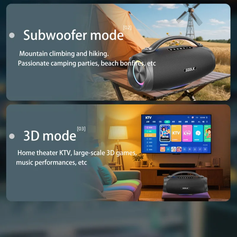 Sodlk S1620 300W Portable Subwoofer - Waterproof & Bluetooth
