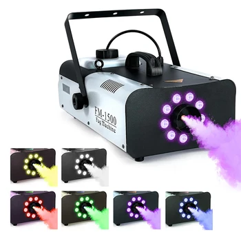 Manufacturer 1500W Smoke Machine with RGB Leds Stage Light Remote Control DMX  Smoke Machine KTV Bar Wedding Stage Party