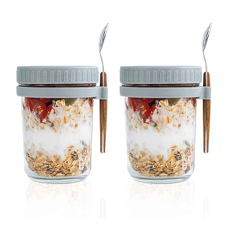 Cheap 10oz 300ml Overnight Oats Jars Oatmeal Container Glass Mason