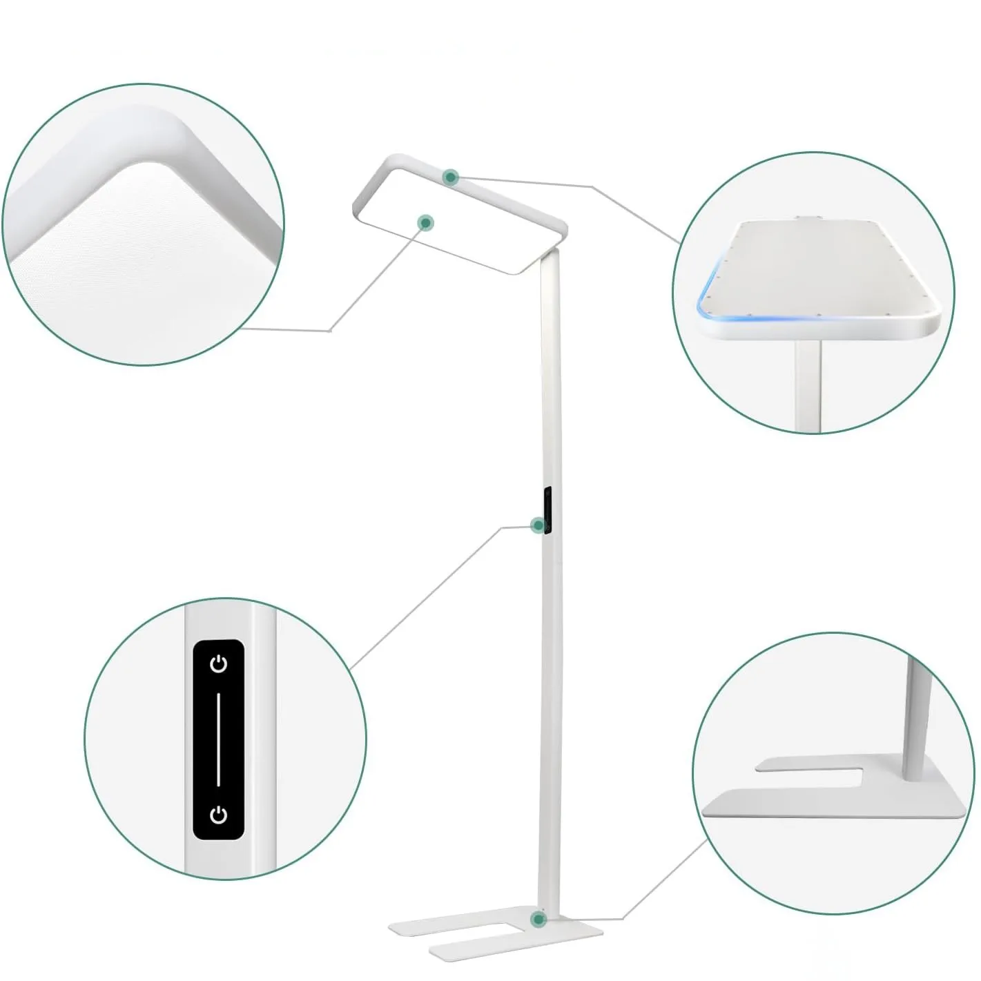 Touch Dimmable LED Table Standing Light Study  Reading Full Spectrum Eye Protecting Desk Smart Office Work Side Led Floor Lamp