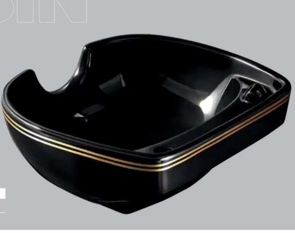 JX-019 Luxury Style Beauty Porcelain Good Quality Hair Salon Equipment Hairdressing Ceramic Shampoo Basin