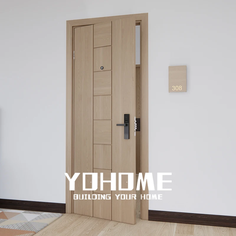 German Design Luxury Interior Doors for Hotel Fireproof Wooden Doors and Frames Acoustic Flat Entrance Room Door