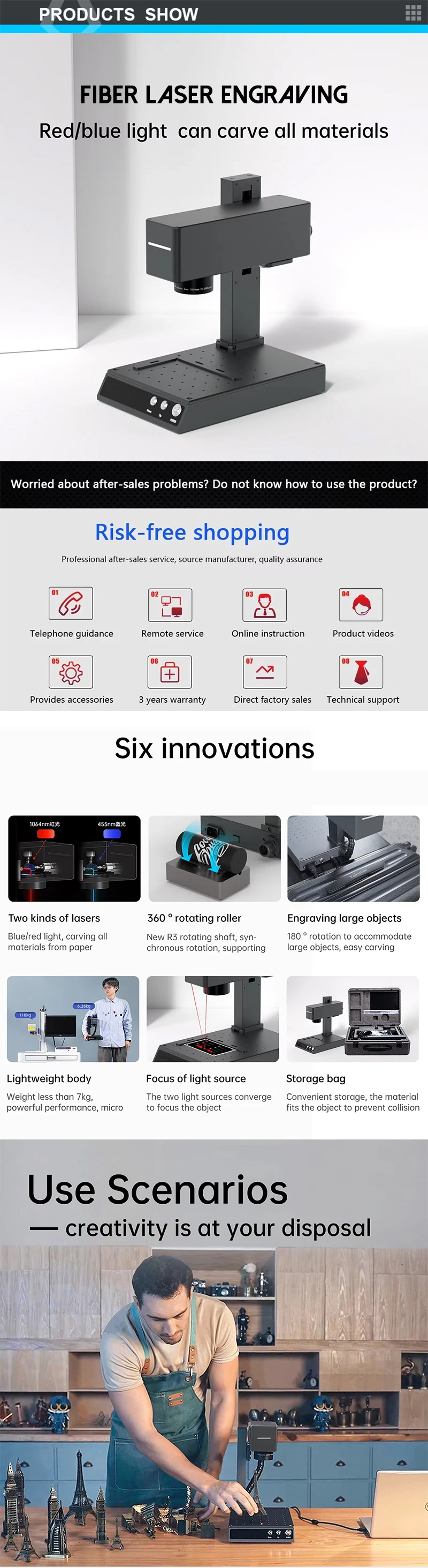 New Programmable Fiber Laser Marking Machines Laser Printer Engraver for Gold Jewelry Wood Leather Supports DXF BMP AI Graphic