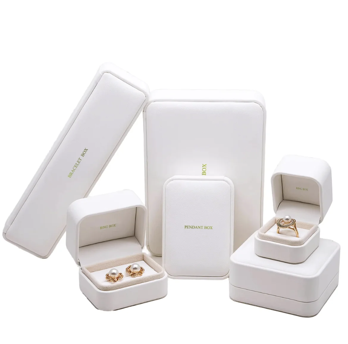 Wholesale Jewelry Package Custom Jewellery Box PU Leather Luxury Bracelet  Necklace Earrings Ring Box Packaging Jewelry Box