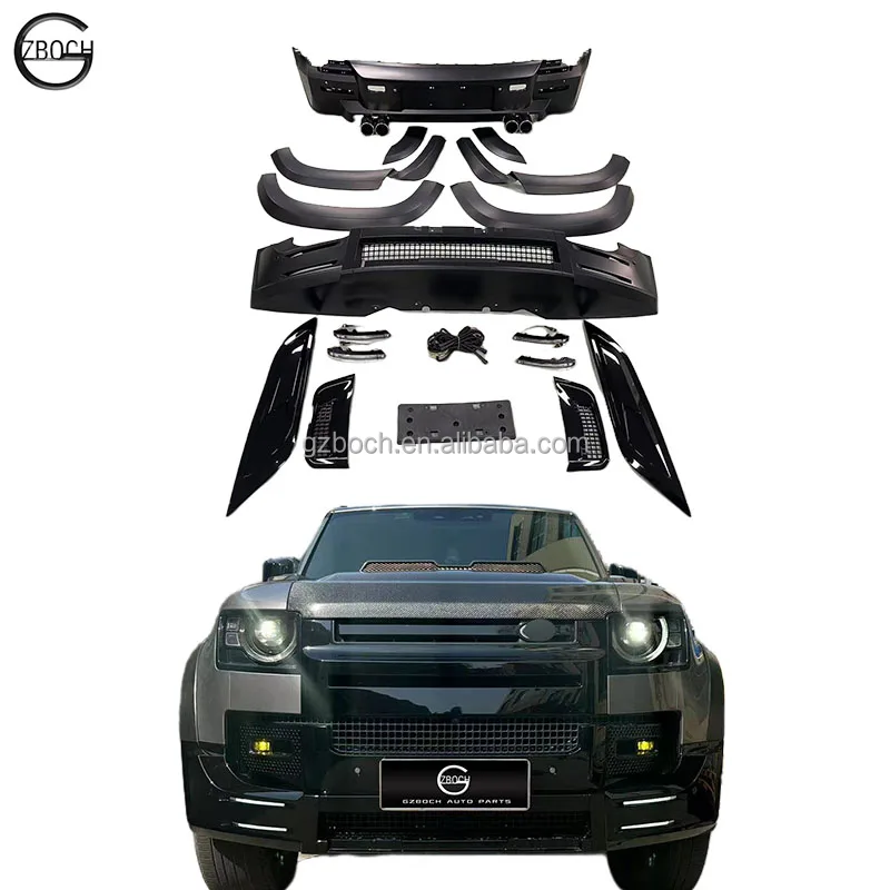 Kit Carrosserie Noir Brillant Pour Land Rover Defender 2020-2026 - ABS, Facile à Installer