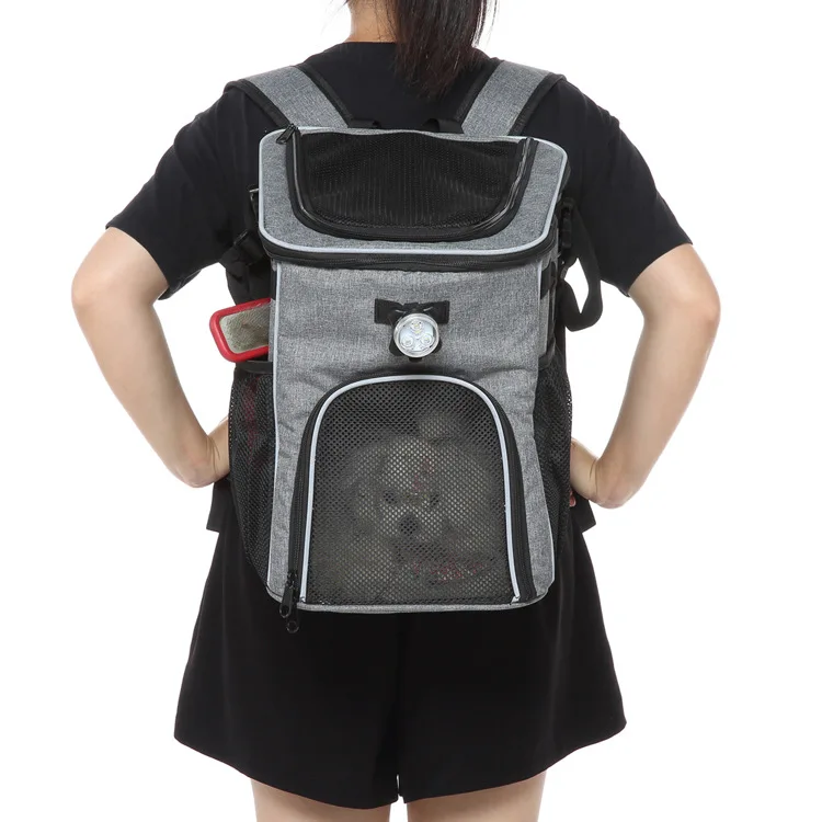 Foldable Dog Travel Backpack Reflective Dog Bike Basket Multi-function Pet Carrier Bag details