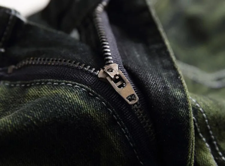 New Gray Green Mens Jeans Fashion Classic Style Elastic Straight Slim Denim Trousers High Elastic Skinny Jeans For Male