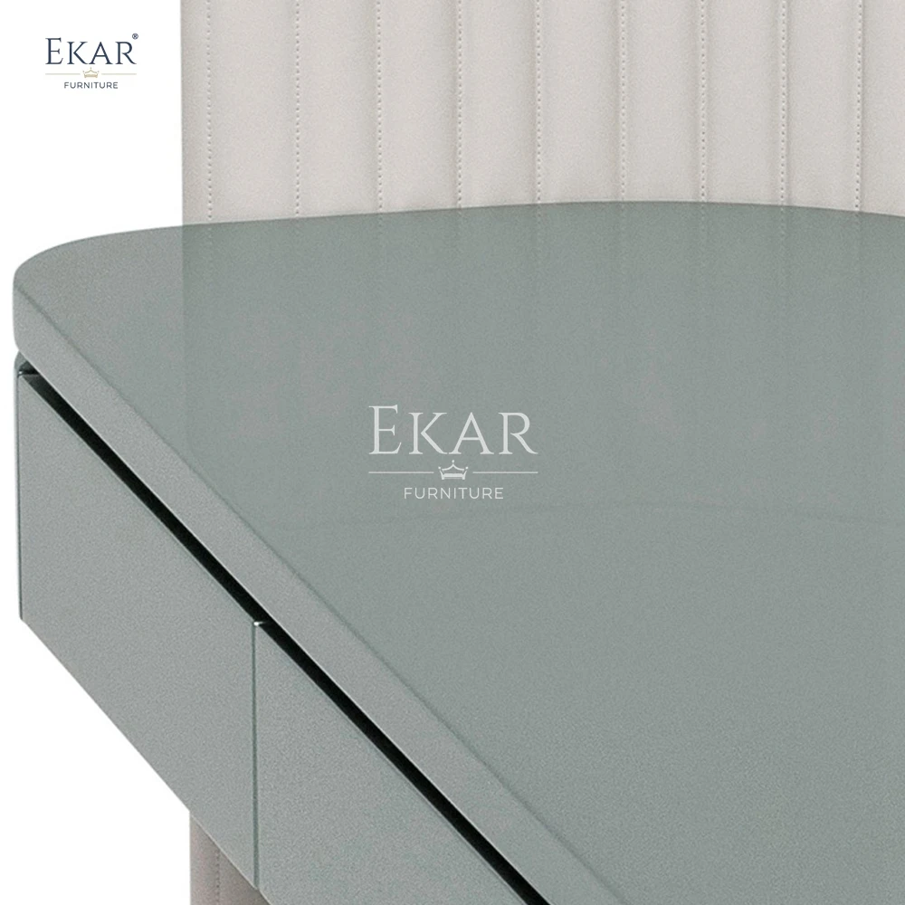 product ekar furniture modern champagne gold and green dresser with mirror sleek and luxurious makeup table for elegant bedrooms-63