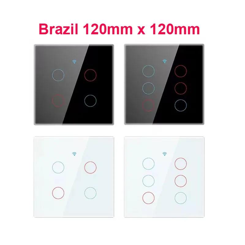 Tuya Wifi Controlled Smart EU US 1 2 3 4 Gang Light Wall Switch Touch Switch Work with Alexa and google Home