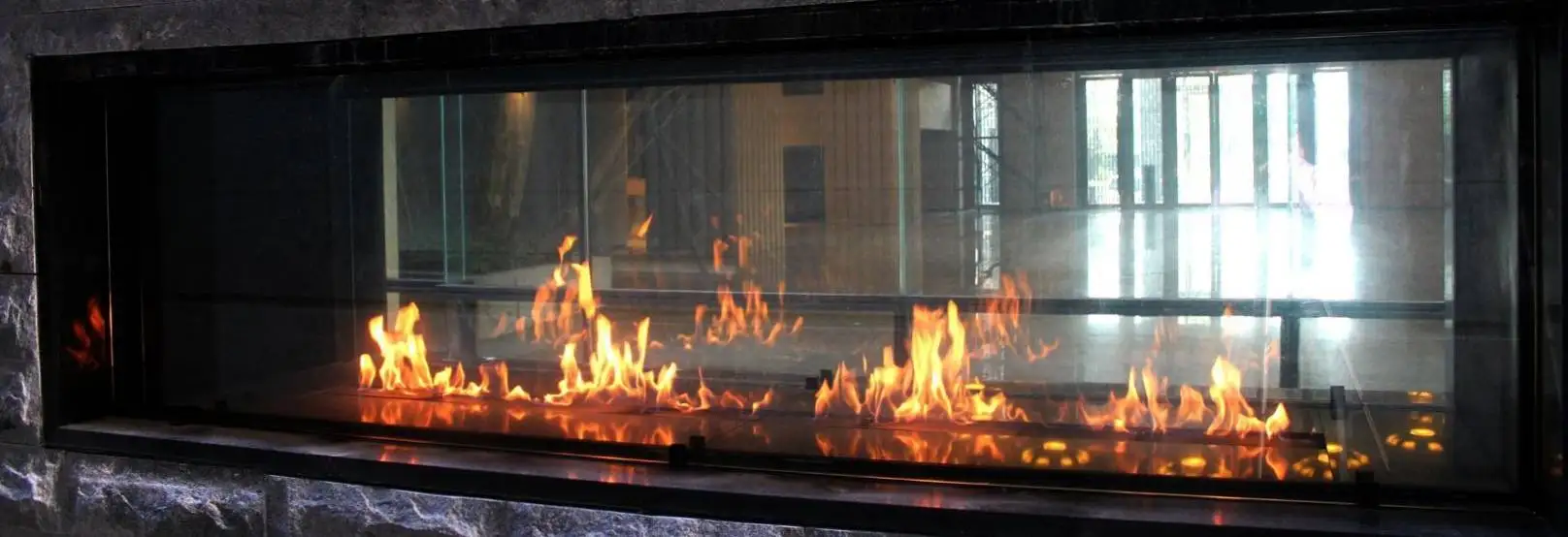 modern fireplace