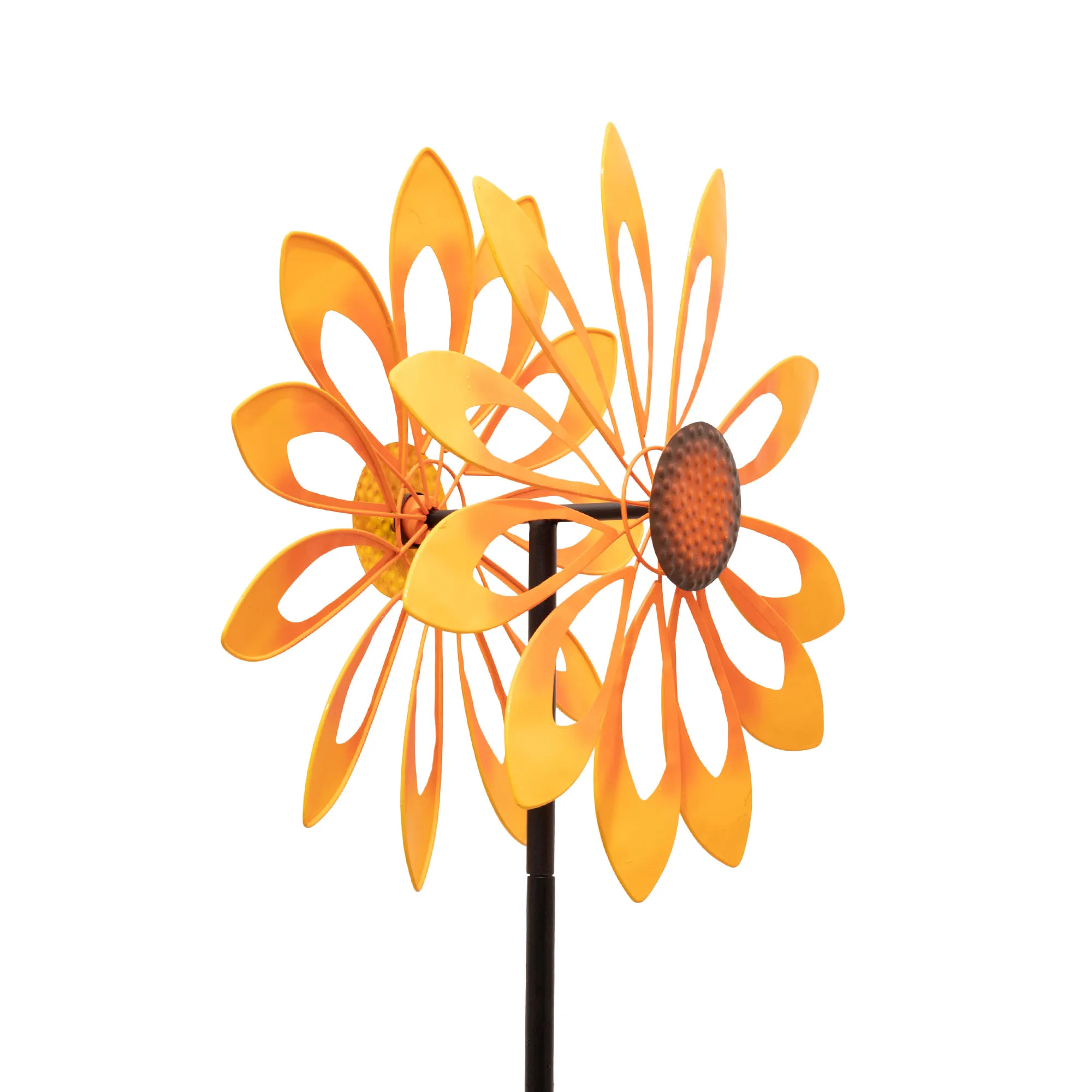 Metal Art Yellow Outdoor Windmill Sunflower Garden Wind Spinner - Buy ...