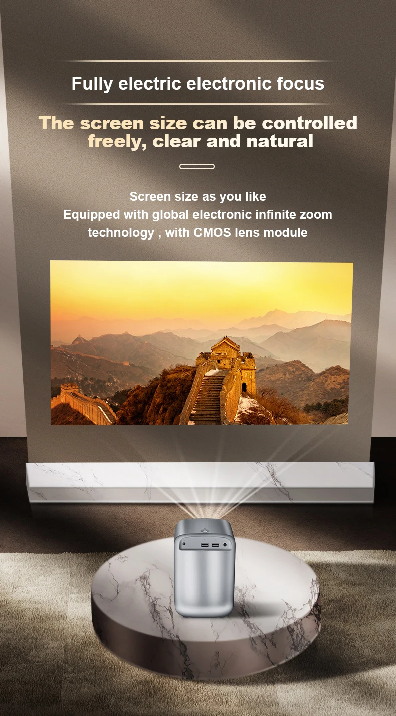 Wireless Projection Small Video Projector 5.1 Surround Sound Native