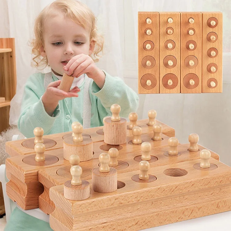 Wooden Toys Montessori Educational Cylinder Socket Blocks Toy Baby Toys Wooden Toys Montessori Educational Cylinder Socket Blocks Toy Baby Toys