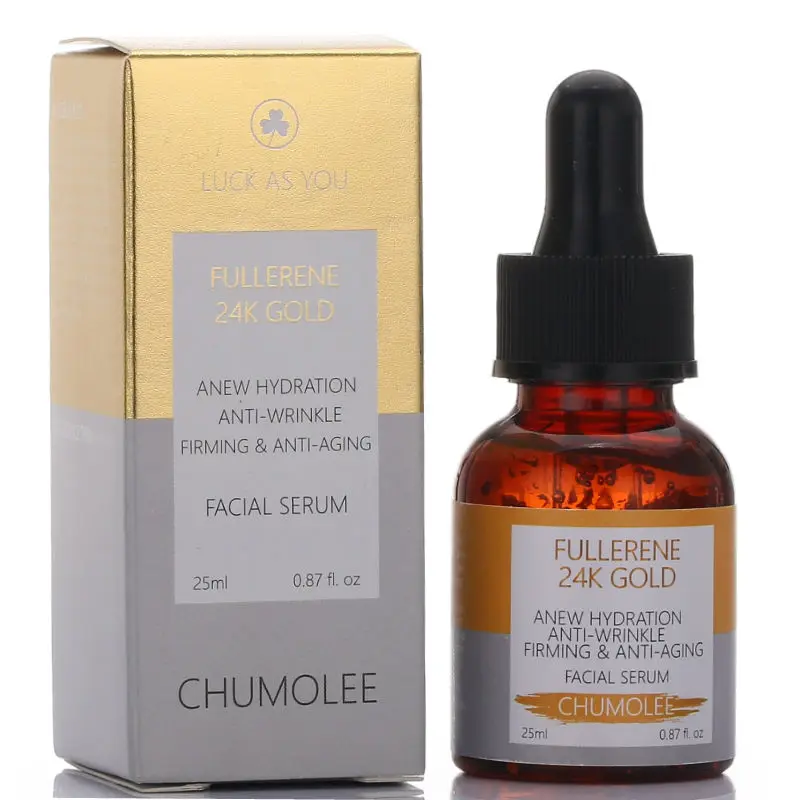 CHUMOLEE Moisturizing Hydrating Anti Aging Firming Anti Wrinkle Fullerene 24K Gold Facial Serum 25ml