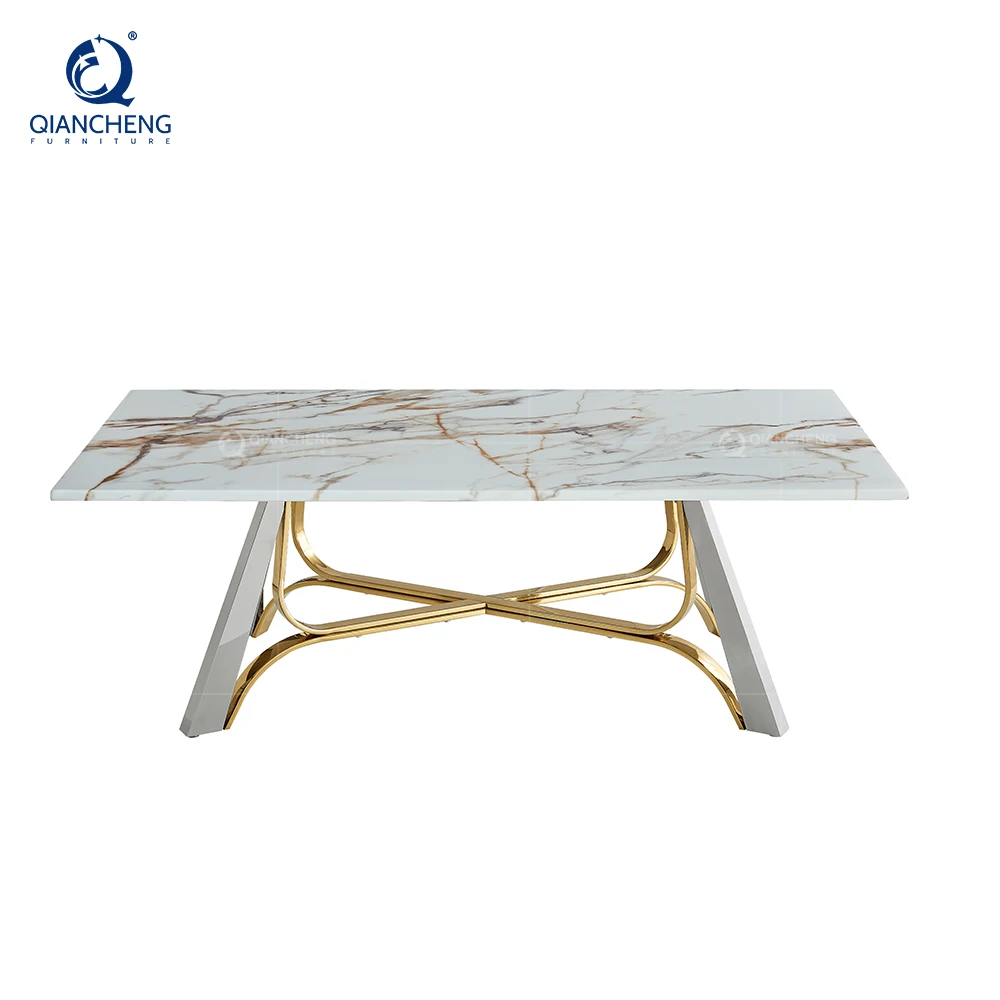 Fair Price Travertine Marble Stone Rectangle Coffee Table for Living Room Modern Furniture Hammered Metal Drum Coffee Table