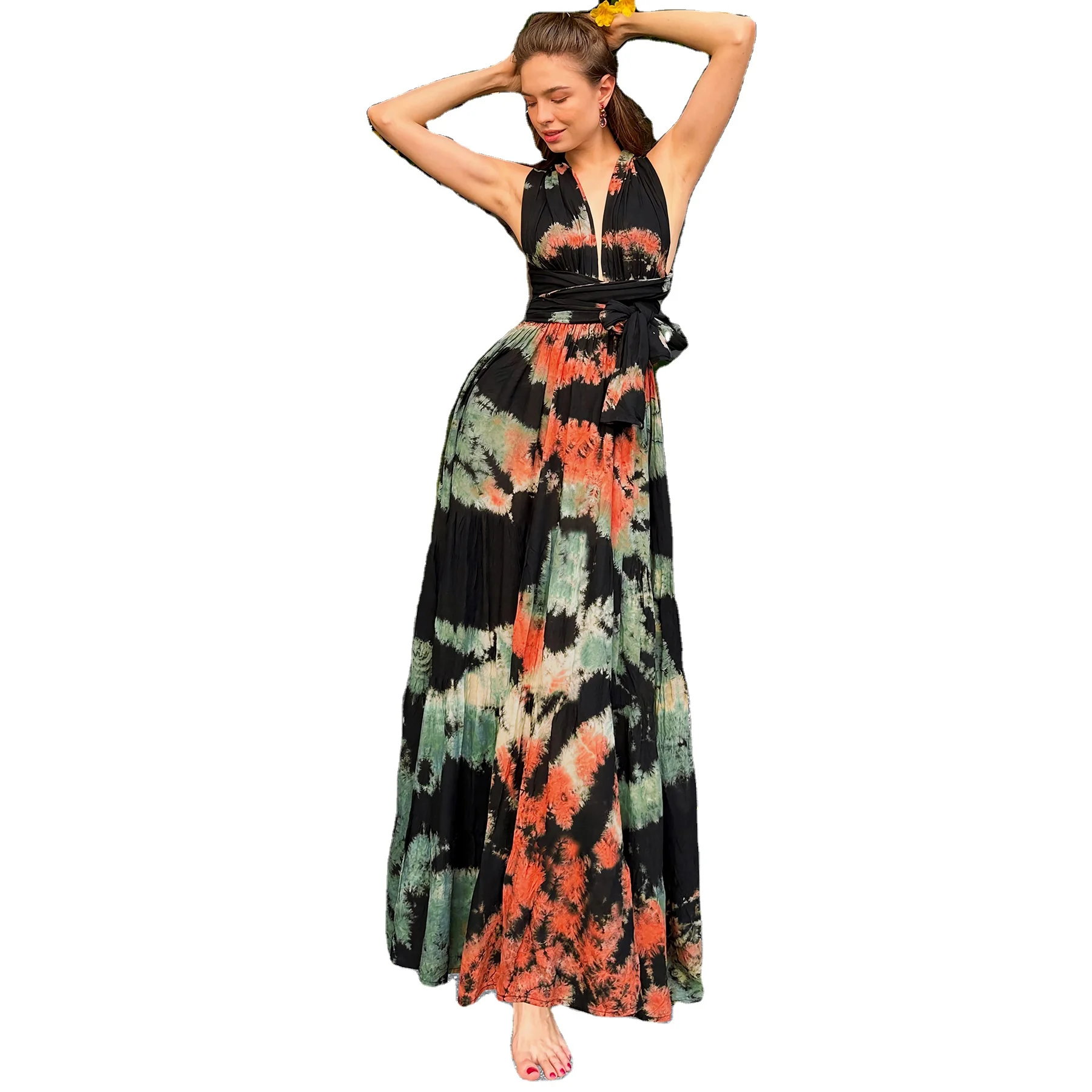 Turquoise Long Convertible Infinity Multi Way Wrap Beach Dresses for Party