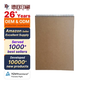 New Arrival A4 OEM Custom Hard Cover Spiral Sketchbook Simple Design Kraft Paper for Water Color Painting Blank Sketchbook