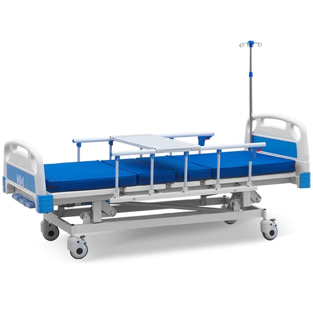 Wholesale Hospital Beds with One Sided Mute Caster Aluminum Alloy Side Rail Factory Price